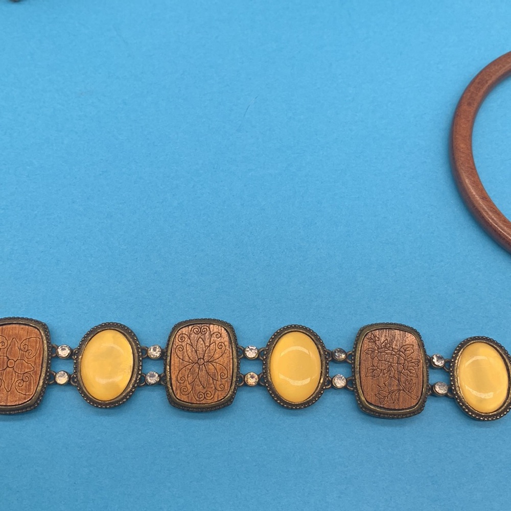 Wooden bracelets,bangle,stretch,link and beads - Picture 3 of 8